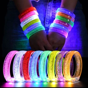 LED Lights Bracelet Flashing Bangle Wristband Glow Wedding Party Favor Bracelet - Picture 1 of 26