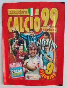 BUSTINA CALCIO 99 MERLIN Baggio Totti Del Piero SIGILLATA Sealed Packet MINT - Foto 1 di 2