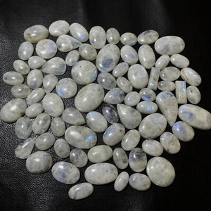 Natural Rainbow Moonstone Cabochon Loose Wire Wrap Gemstone For Jewelry Supply - Picture 1 of 5