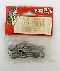  8 Seilspanner Aluminium 2 Loch Ø 2 mm Konf. 8 Camping neue CORDA Clips  - Bild 1 von 2