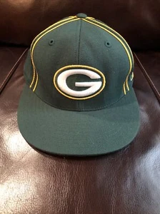 VTG Green bay Packers 100% Wool Fitted Hat Cap Size 7 1/4 Reebok - Picture 1 of 12