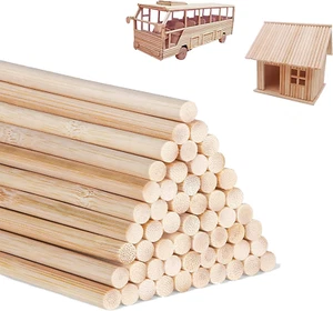 1/4 x 12 pollici 25 pezzi aste per tasselli bastoncini di legno aste per tasselli in legno - bambù non finito - Foto 1 di 12