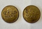 1917 GERMANY (ZAHL) 1/2 MARK - VERY RARE NOTGELD WAR TIME COINS Lot Of 2