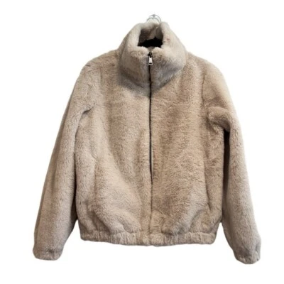 Abrigo Corto M MAGASCHONI SOFT Beige Felpa Piel Sintética Forrado Exuberante Para Mujer S/P Glamour Foto 1 de 4