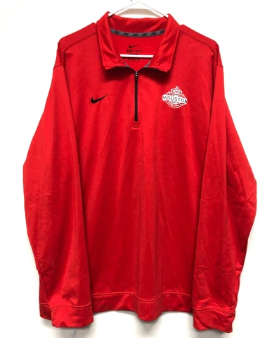 Nike Mens Red Pullover 1/4 Zip Sweater - 2017 Houston Super Bowl - Size XL Cover