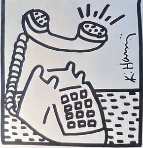 KEITH HARING + SIGNED PRINT FRAMED 8x 10