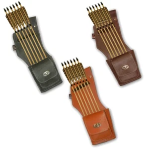 LEATHER RECURVE/LONGBOW SIDE/HIP/WAIST ARROW QUIVER BAG - Picture 1 of 16