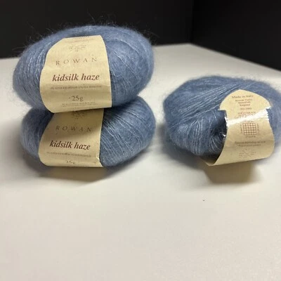 Rowan Kidsilk Haze Mohair Silk 592 Heavenly Blue Yarn Lot of 3 **READ - Image 1 of 4