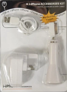 Cargador de coche enchufe principal para iPhone + cable USB (sincronización plomo nano iPad 4S 3G 3GS iPod) - Imagen 1 de 3