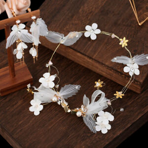 Fairy Wing Earrings Wedding Flower Bead Earrings Wedding Bridal Headdress