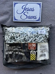 Cadena bobina de prueba de 25' x 3/16" grado 30 galvanizada 800# - Imagen 1 de 1