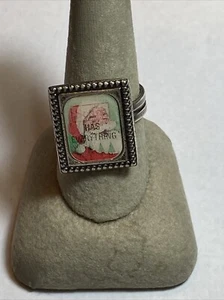 RARE SCARCE HARD TO FIND SANTA SEARS HAS EVERYTHING FLICKER HOLAGRAM METAL RING - Picture 1 of 15