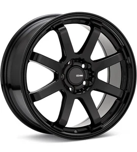17x8 +45 Enkei VANQUISH 5x100 Gloss Black Wheels (Set of 4) - Picture 1 of 2