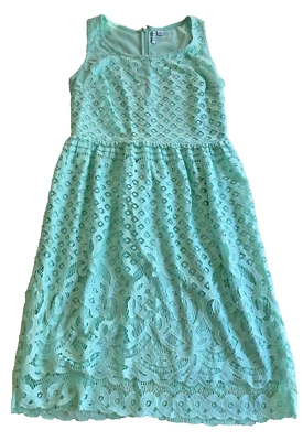 Elle Sheath Dress Sz 4 Mint Green Lace Sleeveless Knee Length Spring/Summer  - Image 1 of 4