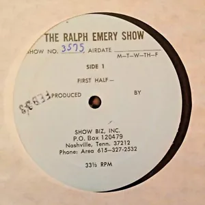 RADIO SHOW: RALPH EMERY SHOW 2/23/81 REX ALLEN, JR GUEST CO HOST; 1 HR - Picture 1 of 2