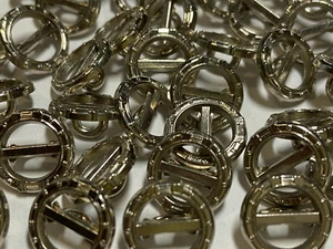 Italian Metal Button Cartier 80's Look Shiny Nickel Finish 13mm 1/2" - Picture 1 of 3