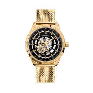Orologio Automatico Uomo PIERRE LANNIER 326C032 Acciaio Mesh Gold Dorato Nero - Foto 1 di 2