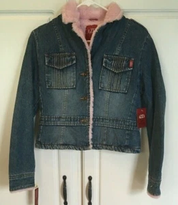 Girls AZIZA Denim Lined Jacket Size S ~ NEW - Picture 1 of 7