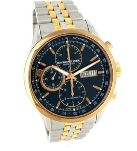 Raymond Weil Freelancer Automatic Day Date Chronograph 77301 Two-Tone Mens Watch - Picture 1 of 14