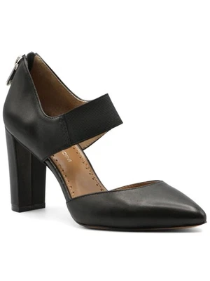 Zapatos de salón ADRIENNE VITTADINI para mujer negros Mary Jane punta norst tacón bloque cuero 7 M Foto 1 de 4