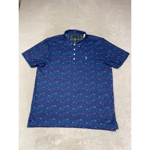 William Murray Golf Polo Shirt Men's X-Large Navy Geometric Print Short Sleeve - Picture 1 of 6