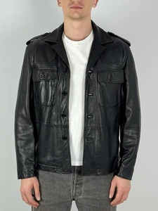 Chaqueta negra de cuero real Y2K Paul Smith - Imagen 1 de 20
