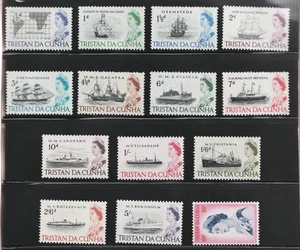 1965 Tristan Da Cunha Sc# 71-84, QEII, Boats, Ships, Vessels. MH Cv$28.50 - Picture 1 of 1