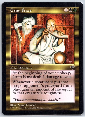 MTG Grim Feast Card Mirage Regular Rare Golgari Black Green Enchantment Magic NM - Image 1 of 2