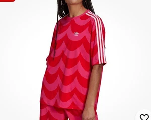 Adidas X Marimekko Shirt Wave Designer Oversized Tee Sports Pink Red 3X - Picture 1 of 15