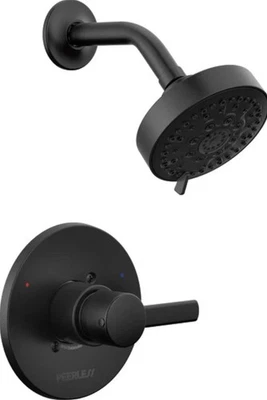 New Peerless Precept Shower Trim Kit - Handle Head Matte Black PTT188782-BL - Image 1 of 2