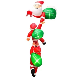 Christmas Inflatable Climbing Santa Claus Luminous Toy Blow up Santa Photo Props - Picture 1 of 5
