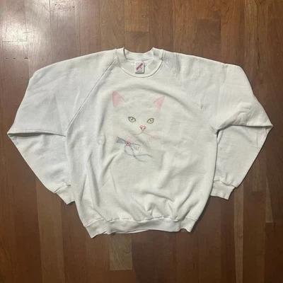 90 年代白猫圆领 -XL - #Retro — 第 1/4 张图片