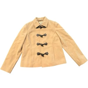 Talbots Petites Size 10 Camel Hair Toggle Tan Coat Jacket Made in Italy Luxury - Picture 1 of 19