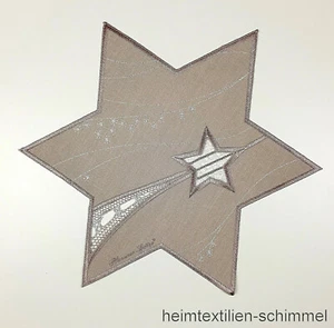 PLAUENER SPITZE ® Tischdeckchen WEIHNACHTEN Deckchen STERN Tischdecke 35cm Deko - Picture 1 of 4