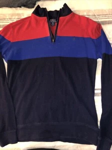 Polo Ralph Lauren 1/4 Zip Sweatshirt Youth XL 18-20 Womens M Cotton Rugby Like - Picture 1 of 12