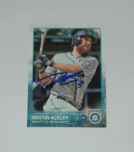 DUSTIN ACKLEY SIGNED AUTO'D 2015 TOPPS CARD #189 SEATTLE MARINERS YANKEES - Picture 1 of 2