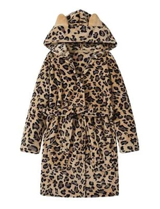 Teen Robe for Girls Cozy Classic Yellow Leopard Bathrobe Toddler Big Kid Size 10 - Picture 1 of 7