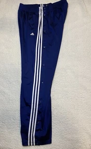 Vintage Adidas Tri-stripe Warm Up Side Snap Pants Men Sz 2XL Navy White 2003 - Picture 1 of 9