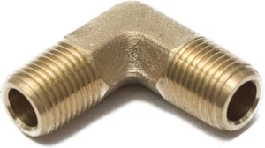 (10 Pack) 1/8" x 1/8" NPT Male Threaded 90 Elbow Brass Pipe Fittings - Picture 1 of 2