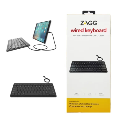 ZAGG Qwerty UK Englisch Universal Usb-C Verkabelt Lebensgroß Tastatur - Schwarz - Bild 1 von 3