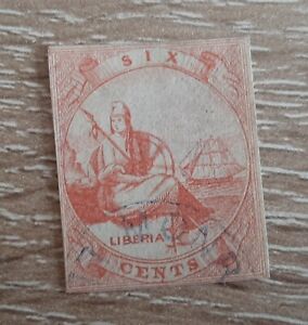 Schöne alte Briefmarke aus Liberia