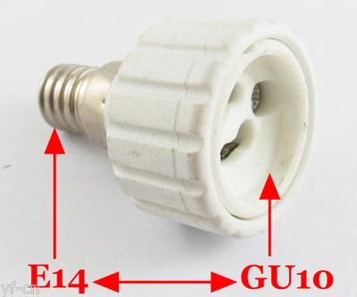 10x E14 Male to GU10 Female Base LED Light Bulb Adapter Holder Socket Converter - Image 1 of 4