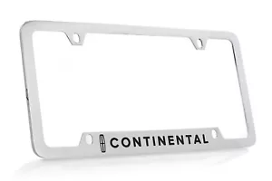 Lincoln Continental Chrome Plated Brass Metal License Frame Plate Holder 4 Hole - Picture 1 of 3