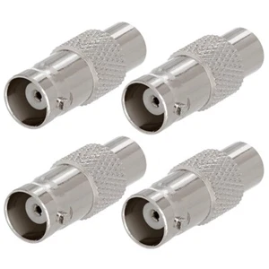 4 Pcs BNC Female to RCA Female Coax Coaxial Cable Adapter Connector CCTV Camera - Picture 1 of 2