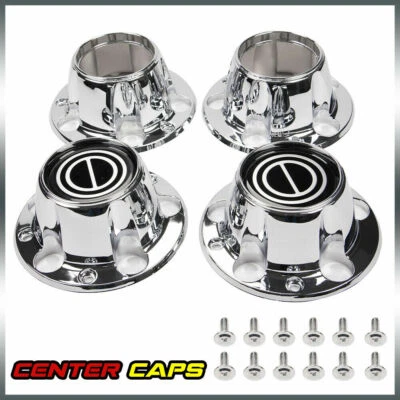 适合 80 - 96 福特 F150 Bronco Van 银色 4x4 中心盖轮毂套装黑色 2 开放式 — 第 1/4 张图片