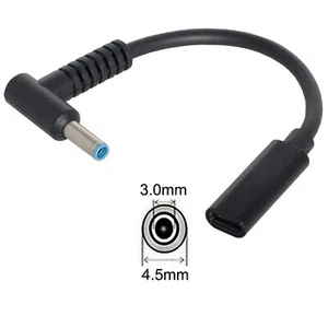 Type-c female to DC 4.5mm x 3.0mm Power PD Fast Charge Cable For HP Laptop A - Picture 1 of 12