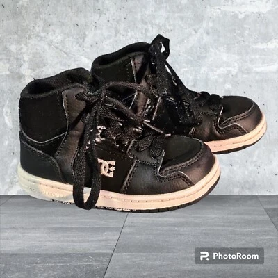 Zapatos DC Spark High RS para niños pequeños talla 7 zapatos de cuero negro con cordones tops altos Foto 1 de 4