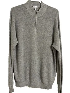 Peter Millar grau Merinowolle Pima Baumwollmischung 1/4 Reißverschluss Golf Pullover Herren Gr. XL - Bild 1 von 7
