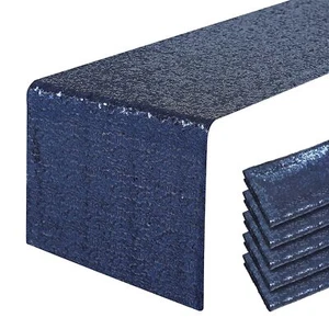 6 Packs 12 x 72 inches Navy Blue Sequin Table Runner, Glitter Runner for Birt... - Picture 1 of 7