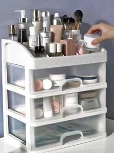 1 Piece Transparent Multilayer Drawer Cosmetic Storage Box - Picture 1 of 5